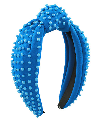 Blue Top Knot Headband
