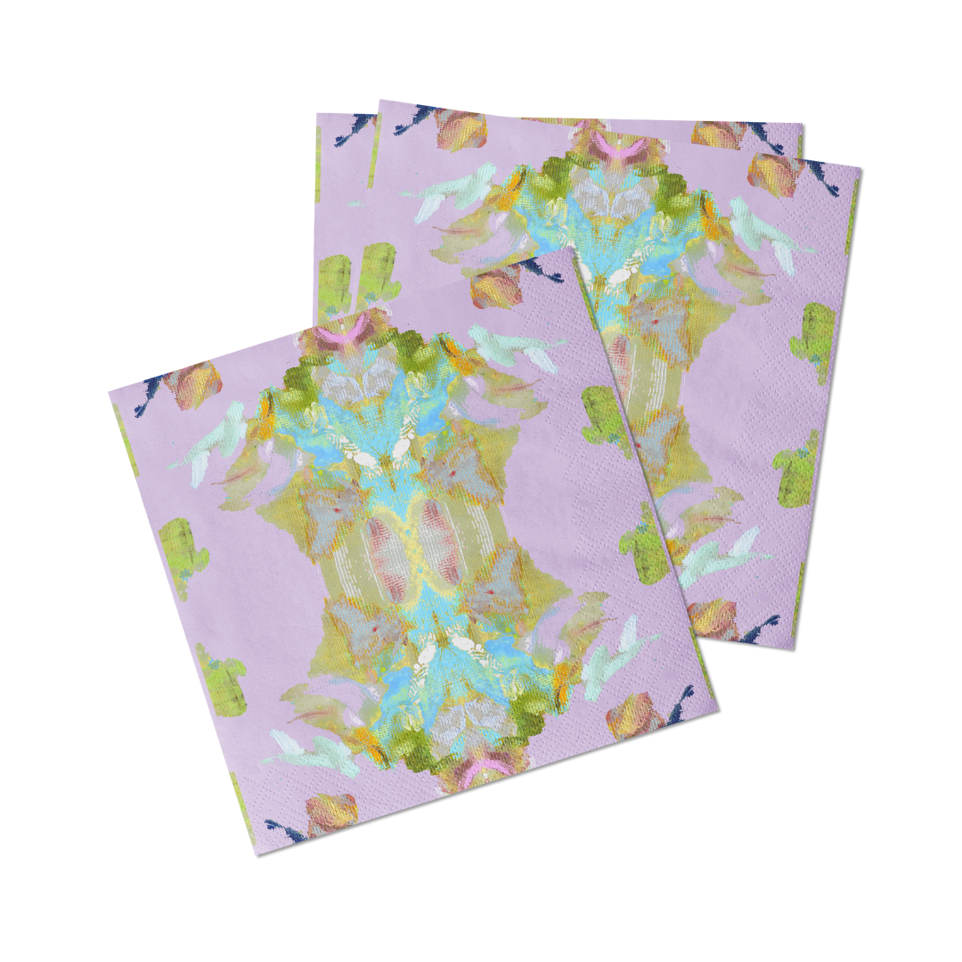 Stained Glass Lavender Cocktail Napkins