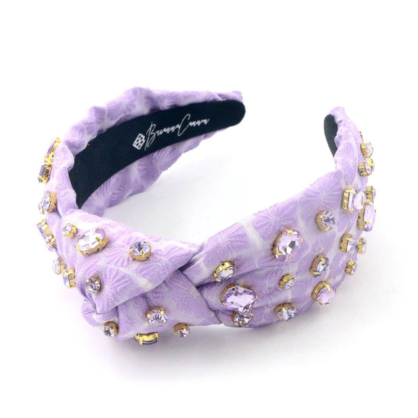 Lavender Textured Headband with Crystal