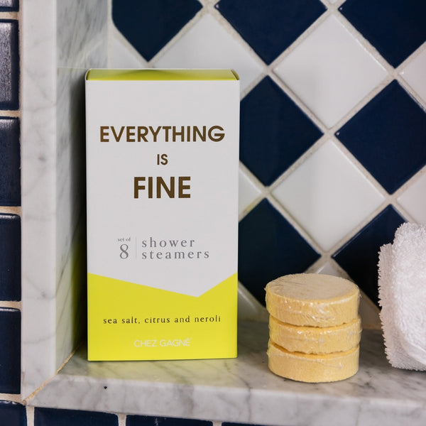 Box of shower steamers in the shower