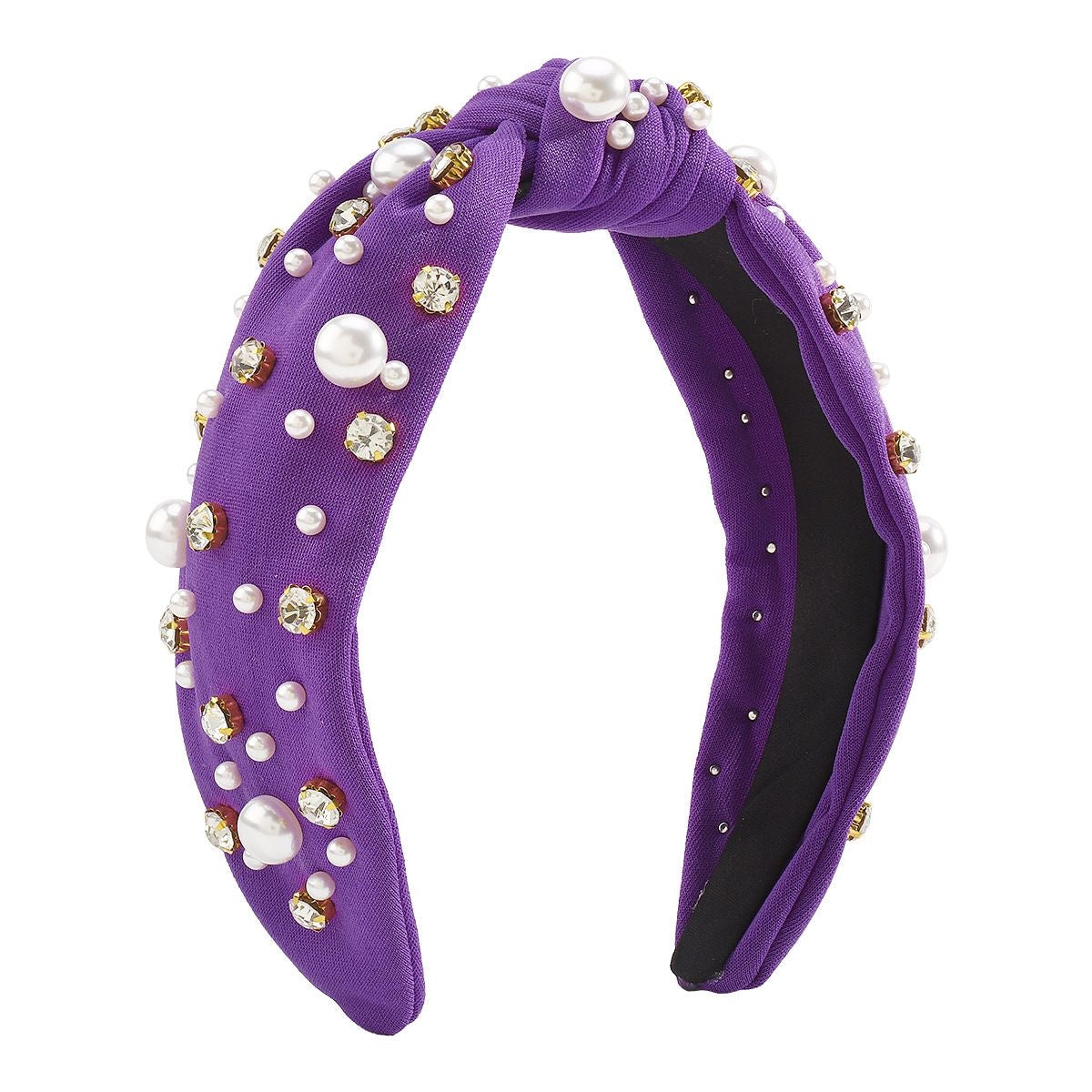 Lele Sadoughi Purple Embellished Headband Pearl hair accessory Lele Sadoughi Multicolour in Pearl  main image 2
