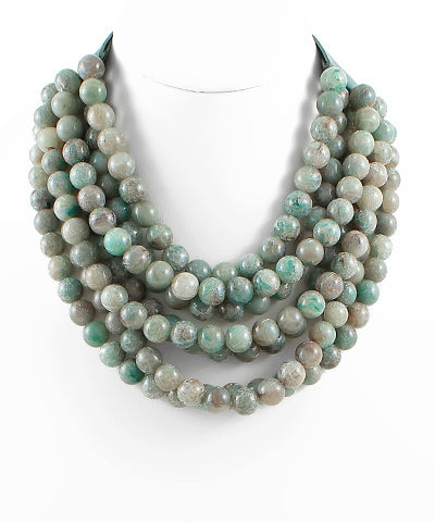 Multi-layered Chunky Necklace - Ocean Jasper