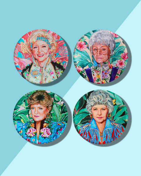 Golden Gals Set of 4 Coasters