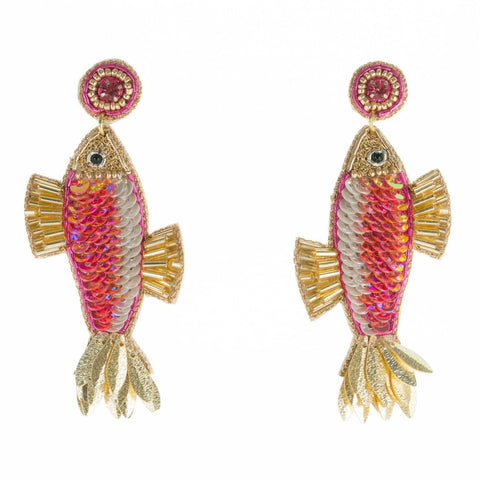 Fancy Fish Earrings in Pink