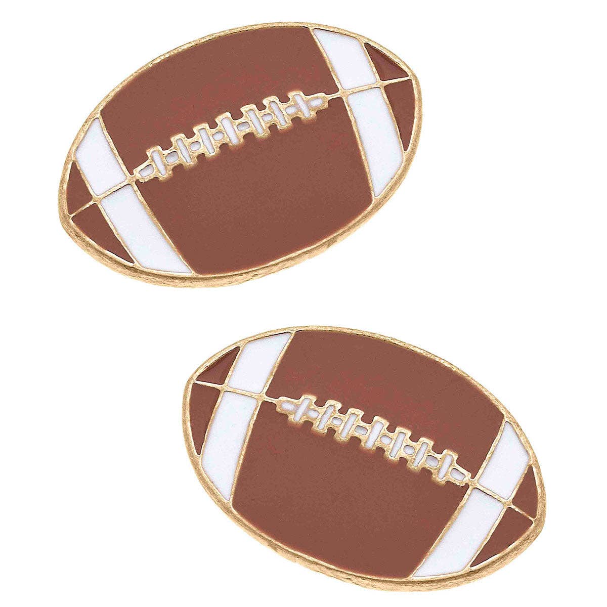 Football Enamel Stud Earrings