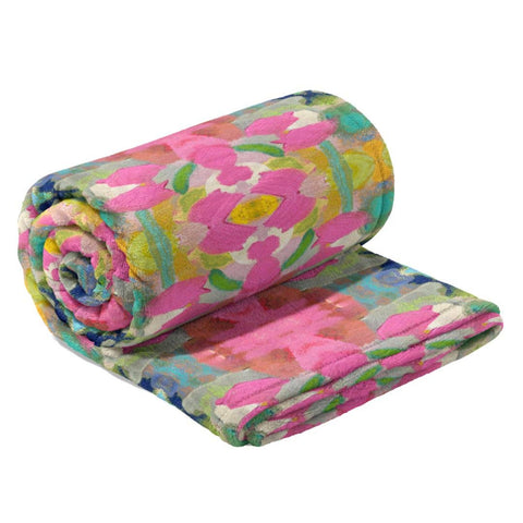 Laura Park Pink Paradise Fleece Blanket