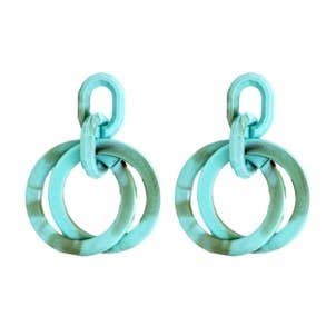 Turquoise Layered Hoops