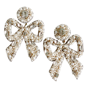 Hayley Bow Earrings | Pearls