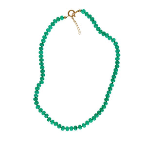 authentic green jade beaded necklace 18"  adjustable length