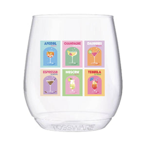Cocktail Themed Stemless Wine Cups