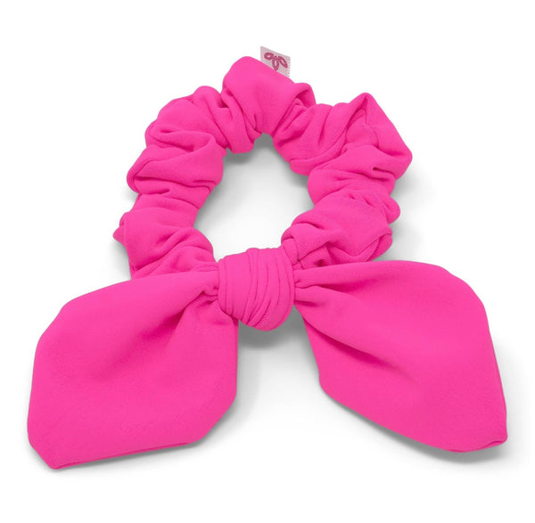 Petal Pink Gingham Lace Bow Scrunchie
