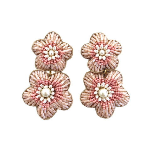 Bali Flower Earrings in Blush