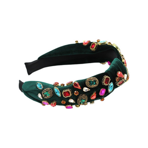 Green Velvet Baroque Inspired Headband