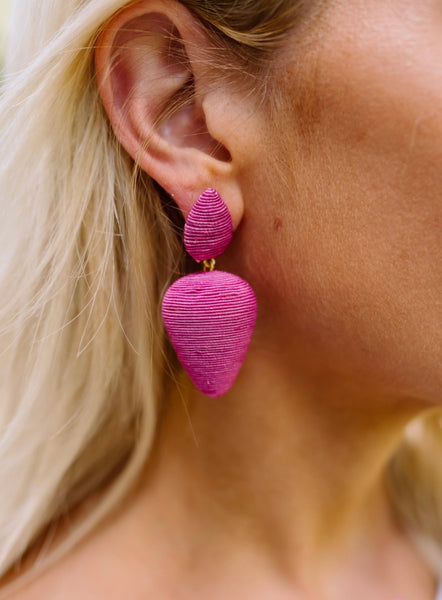 Rory - Pink Silk Wrapped Earring