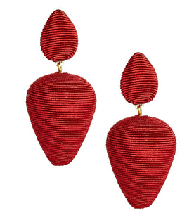 Rory - Red Silk Wrapped Earring