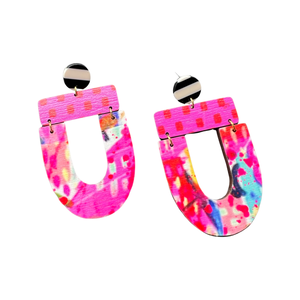 Large Colorful Geometric Statement Earrings