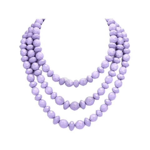 Lavender Multi-strand Chunky Necklace